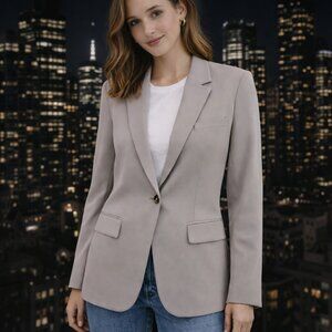 Theory SZ 8 Fitted Single Button Blazer Modern Crepe 2 Triacetate/polyester $495